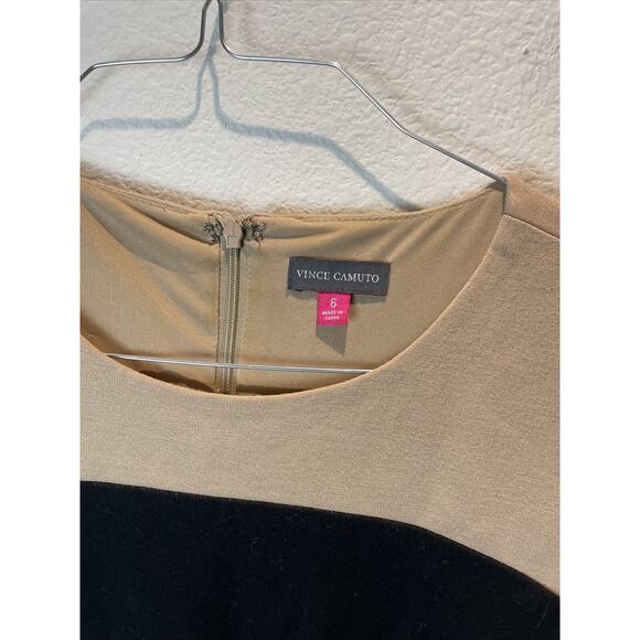 Vince Camuto, Black / Tan Sleeveless Short Dress, Size 6 - Picture 2 of 4